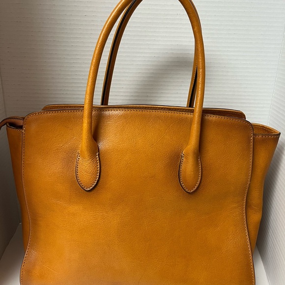 Pratesi Firenze Reggello Gran Gala B491 Camel Italian Leather Handbag Old Money - Picture 2 of 7